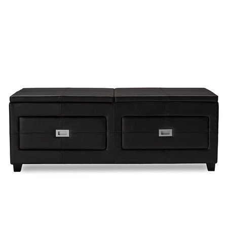 Baxton Studio Indy Functional Lift-top Cocktail Ottoman Table with Storage Drawers 117-6386